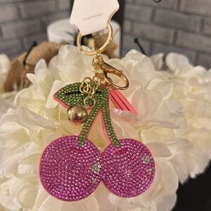 Fashion Jewelry Pink and Green Cherry Key & Holder
